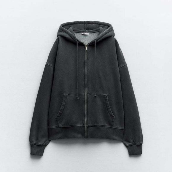 Zara Tops - Zara Washed Hoodie Sweatshirt